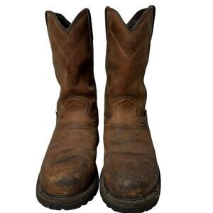 Justin Slip on Leather Workboots Waterproof Size 9.5